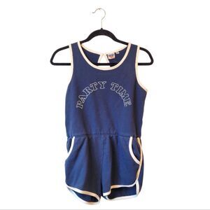 Junk Food Women's Navy Blue Retro Party Time Romper Size M